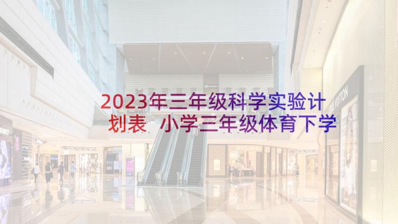 2023年三年级科学实验计划表 小学三年级体育下学期教学计划(通用9篇)