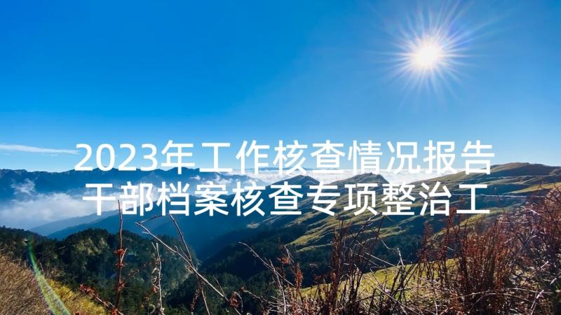 2023年工作核查情况报告 干部档案核查专项整治工作情况报告(通用5篇)