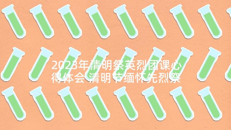 2023年清明祭英烈团课心得体会 清明节缅怀先烈祭祀活动学习心得(通用5篇)