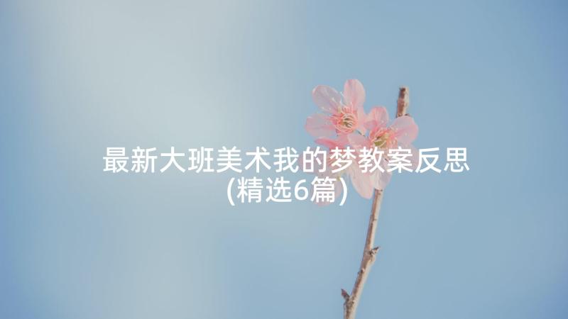 最新大班美术我的梦教案反思(精选6篇)