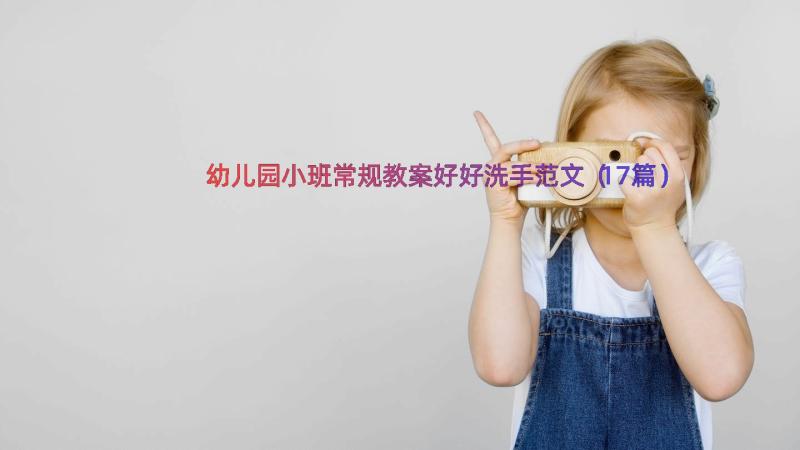 幼儿园小班常规教案好好洗手范文（17篇）