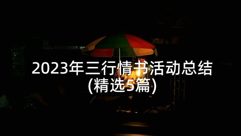 2023年三行情书活动总结(精选5篇)