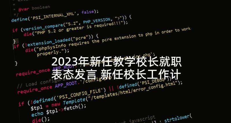 2023年新任教学校长就职表态发言 新任校长工作计划(优质5篇)