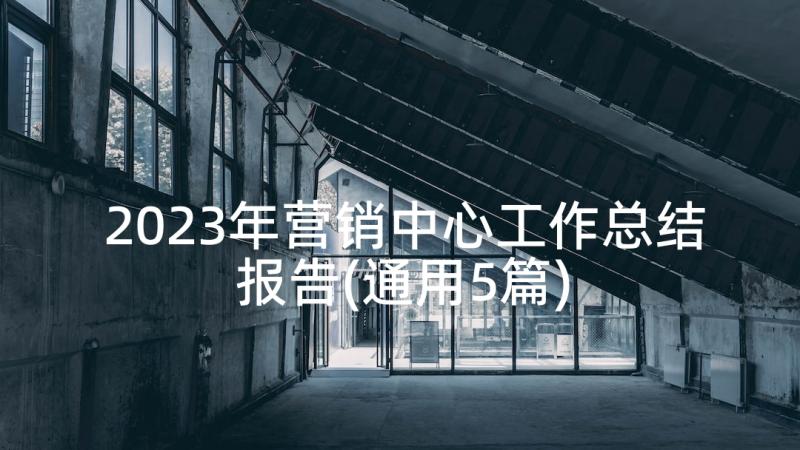 2023年营销中心工作总结报告(通用5篇)