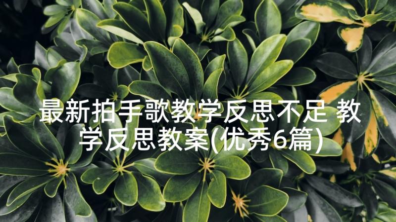 最新拍手歌教学反思不足 教学反思教案(优秀6篇)