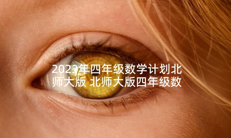 2023年四年级数学计划北师大版 北师大版四年级数学教学计划(大全5篇)