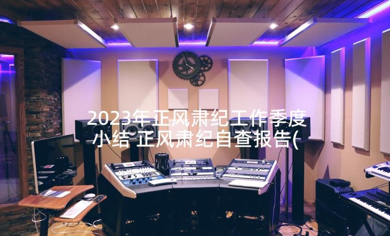 2023年正风肃纪工作季度小结 正风肃纪自查报告(模板7篇)