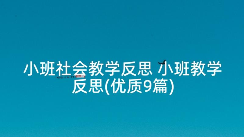 小班社会教学反思 小班教学反思(优质9篇)