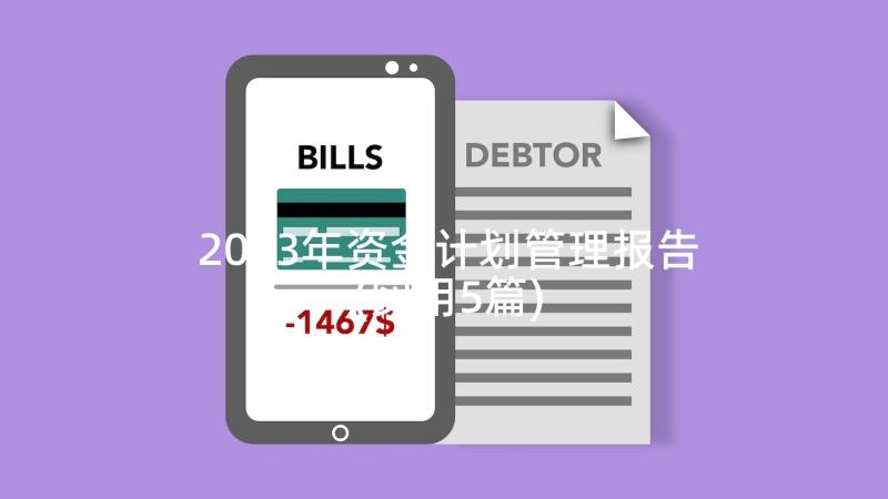 2023年资金计划管理报告(实用5篇)