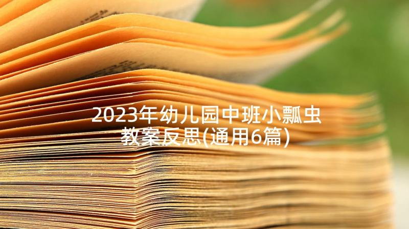 2023年幼儿园中班小瓢虫教案反思(通用6篇)