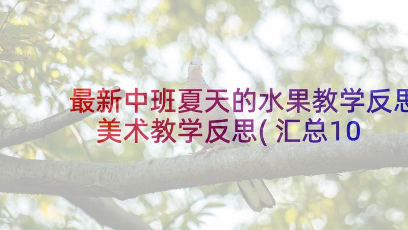 最新中班夏天的水果教学反思 美术教学反思(汇总10篇)