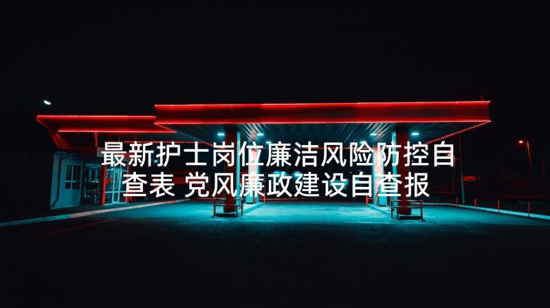 最新护士岗位廉洁风险防控自查表 党风廉政建设自查报告(汇总6篇)