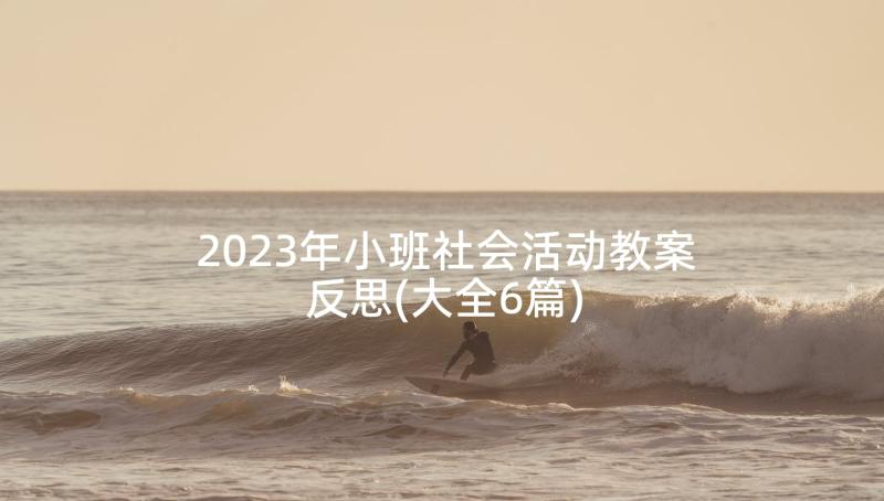 2023年小班社会活动教案反思(大全6篇)