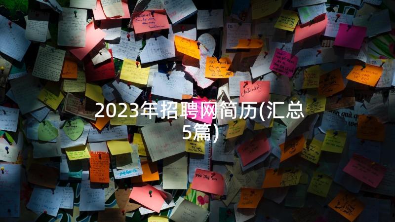 2023年招聘网简历(汇总5篇)