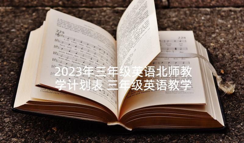 2023年三年级英语北师教学计划表 三年级英语教学计划(实用6篇)