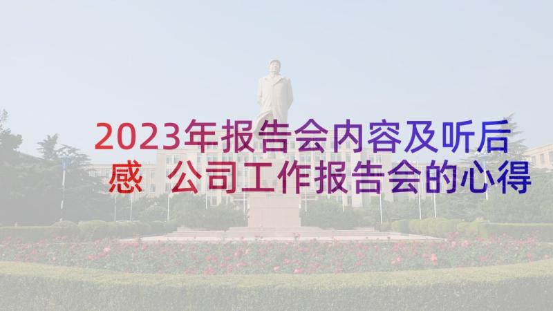 2023年报告会内容及听后感 公司工作报告会的心得体会(实用5篇)