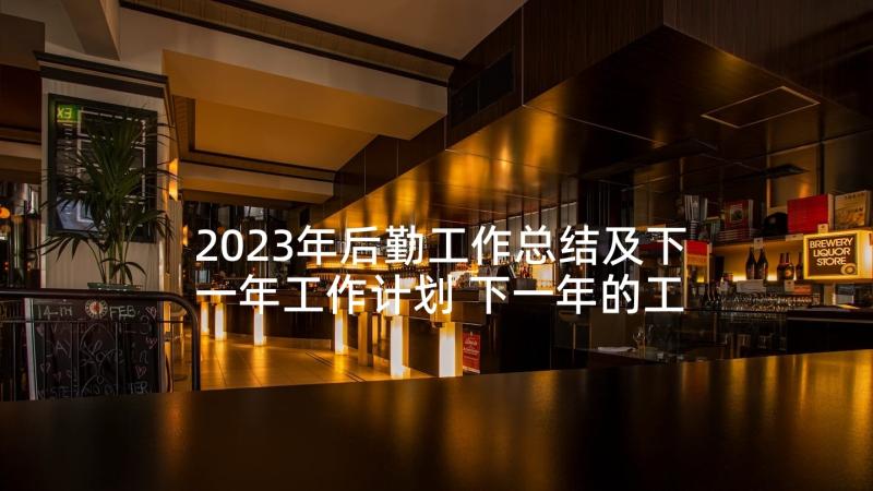 2023年后勤工作总结及下一年工作计划 下一年的工作计划(优秀6篇)