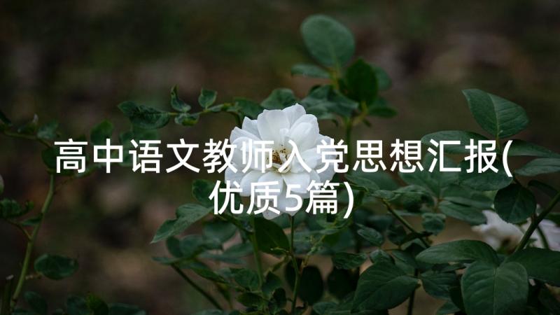 高中语文教师入党思想汇报(优质5篇)