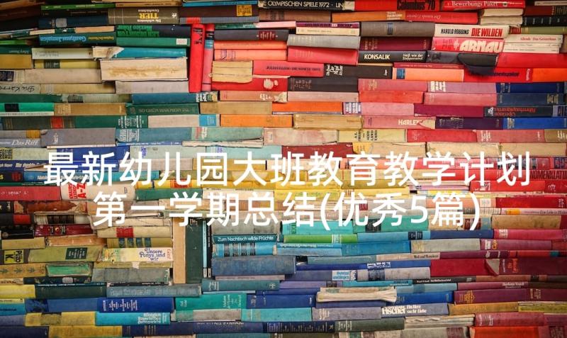 最新幼儿园大班教育教学计划第一学期总结(优秀5篇)