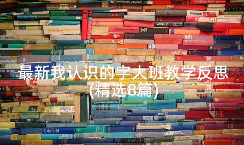 最新我认识的字大班教学反思(精选8篇)