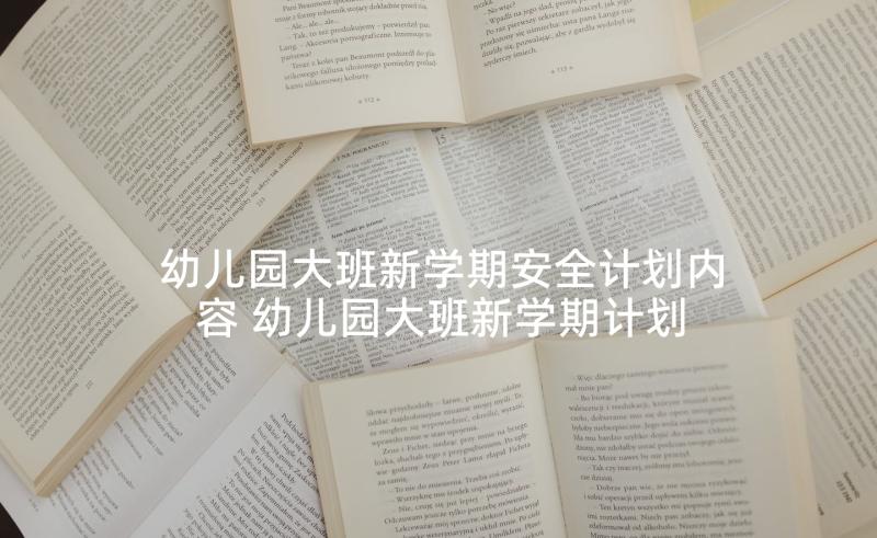 幼儿园大班新学期安全计划内容 幼儿园大班新学期计划(大全5篇)