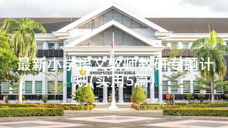 最新小学语文教师教研专题计划(实用5篇)