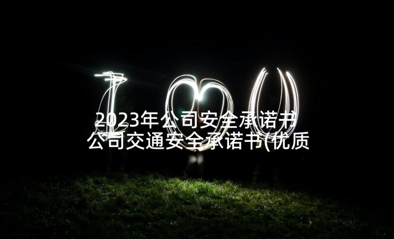 2023年公司安全承诺书 公司交通安全承诺书(优质5篇)