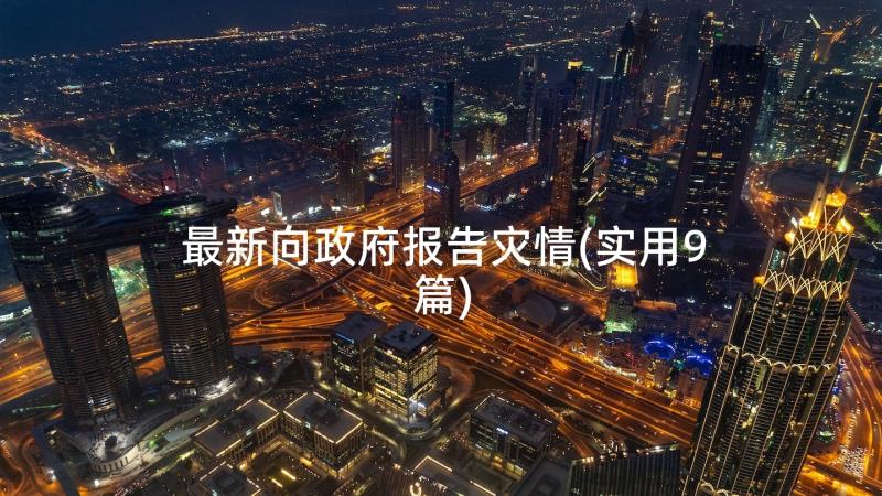 最新向政府报告灾情(实用9篇)