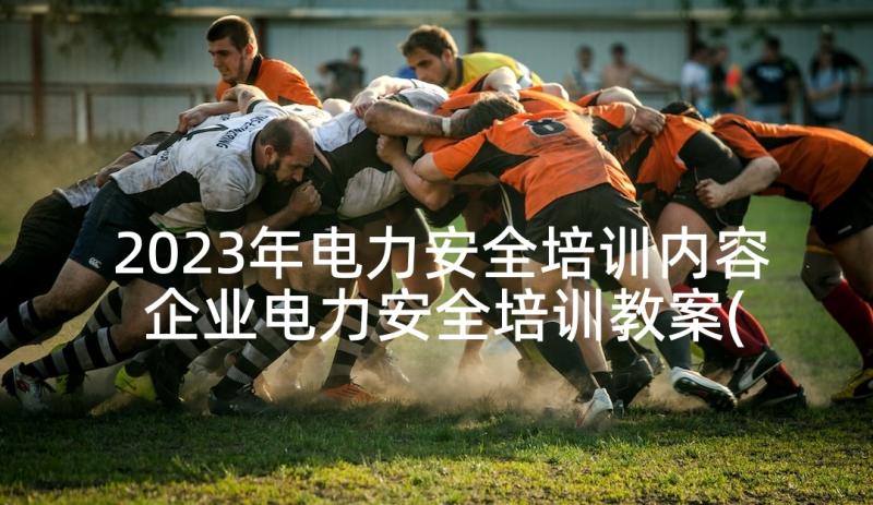 2023年电力安全培训内容 企业电力安全培训教案(汇总5篇)