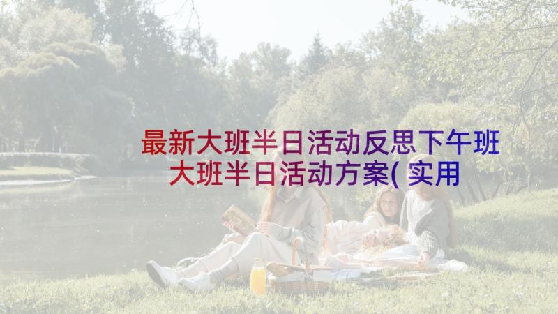 最新大班半日活动反思下午班 大班半日活动方案(实用9篇)