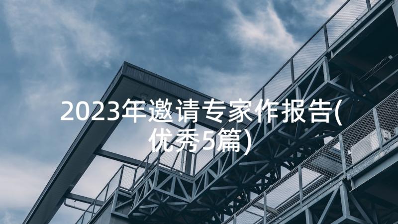 2023年邀请专家作报告(优秀5篇)