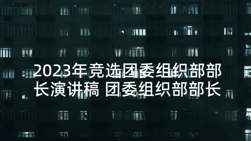 2023年竞选团委组织部部长演讲稿 团委组织部部长的竞聘演讲稿(实用5篇)