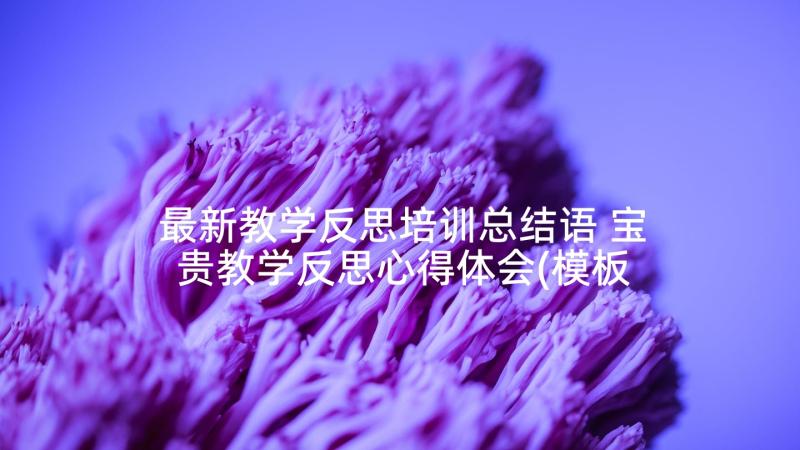 最新教学反思培训总结语 宝贵教学反思心得体会(模板8篇)