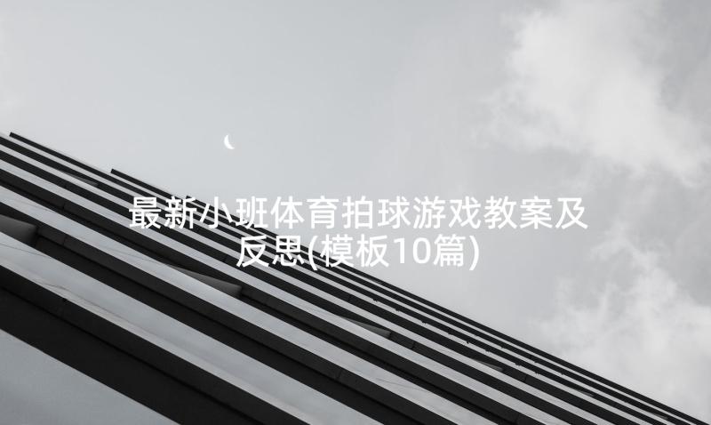 最新小班体育拍球游戏教案及反思(模板10篇)