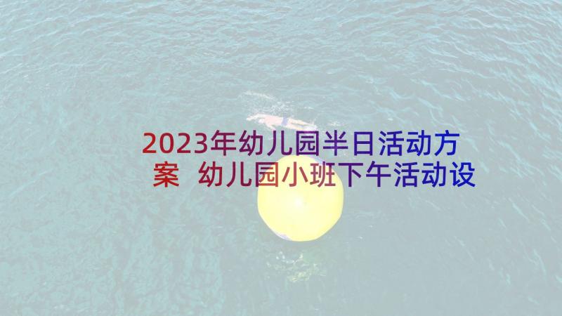 2023年幼儿园半日活动方案 幼儿园小班下午活动设计方案(优质8篇)