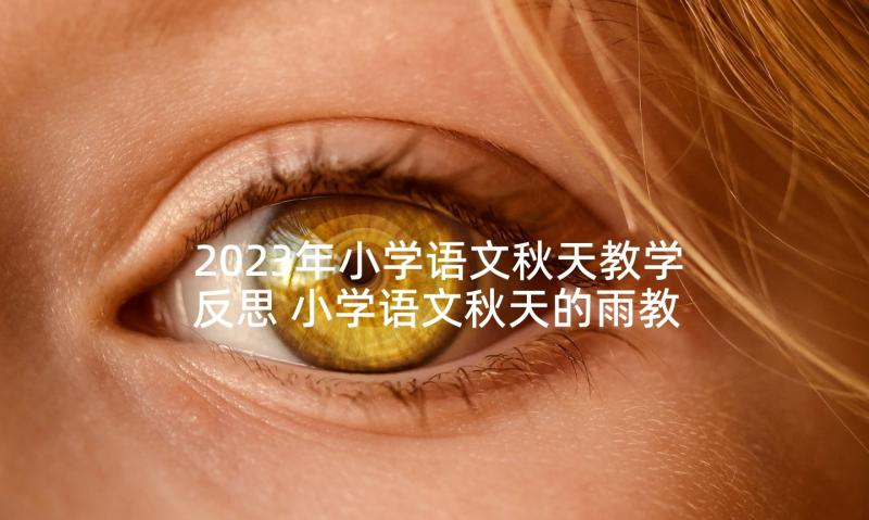 2023年小学语文秋天教学反思 小学语文秋天的雨教学反思(优秀6篇)