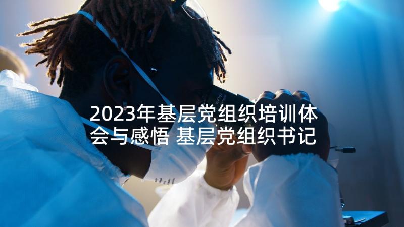 2023年基层党组织培训体会与感悟 基层党组织书记培训心得体会(优秀7篇)