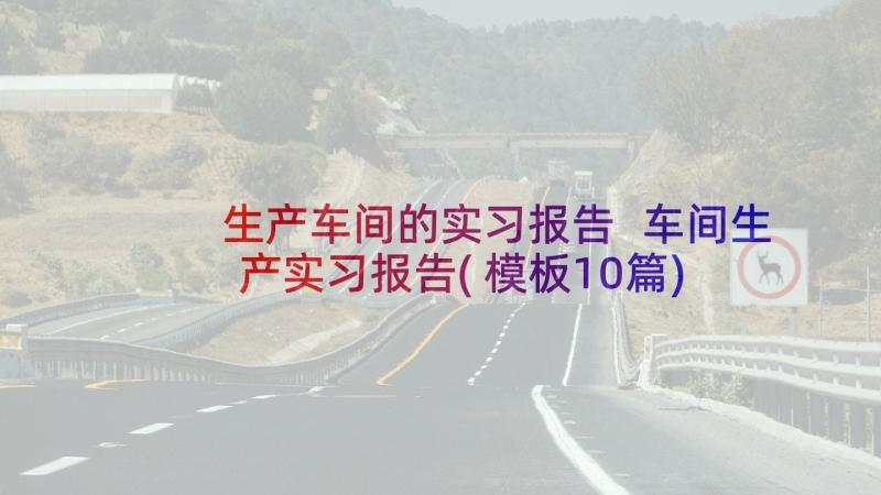 生产车间的实习报告 车间生产实习报告(模板10篇)