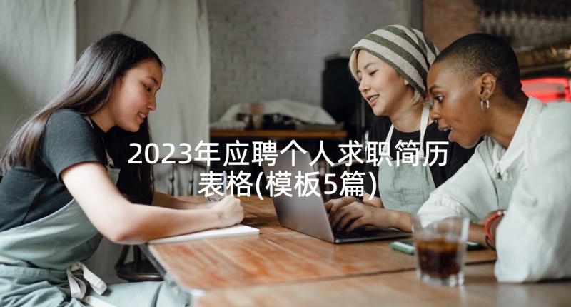 2023年应聘个人求职简历表格(模板5篇)