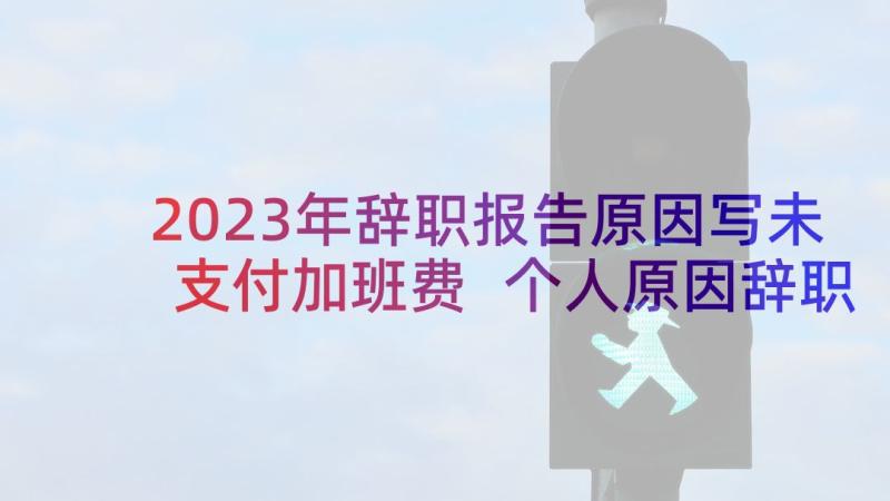 2023年辞职报告原因写未支付加班费 个人原因辞职报告(优质5篇)