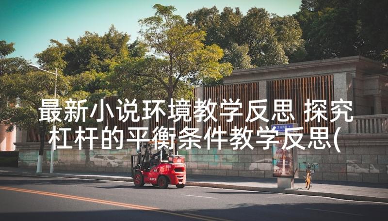 最新小说环境教学反思 探究杠杆的平衡条件教学反思(实用8篇)