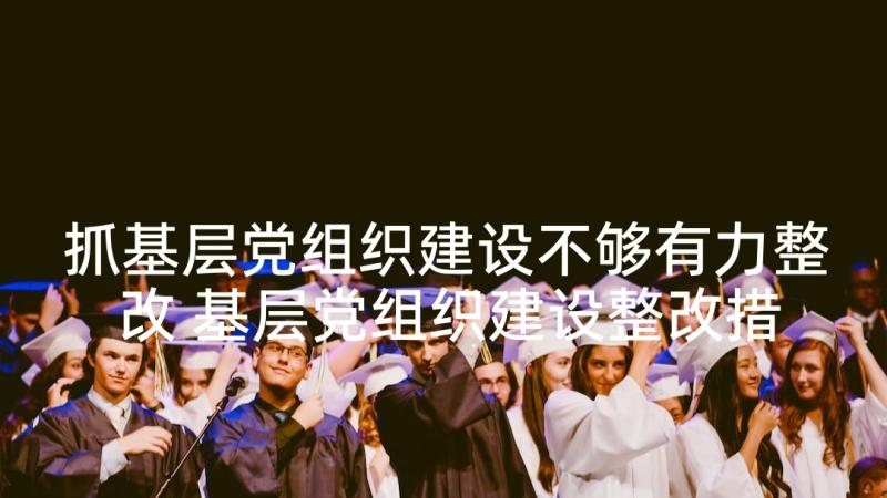 抓基层党组织建设不够有力整改 基层党组织建设整改措施方案(大全5篇)