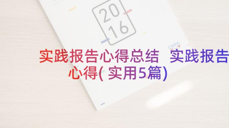 实践报告心得总结 实践报告心得(实用5篇)