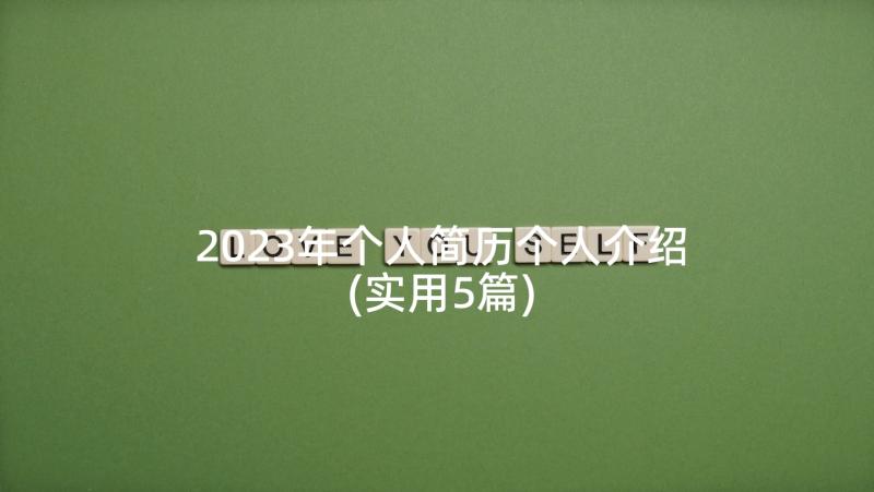 2023年个人简历个人介绍(实用5篇)