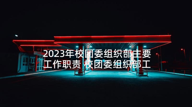 2023年校团委组织部主要工作职责 校团委组织部工作总结(优秀5篇)