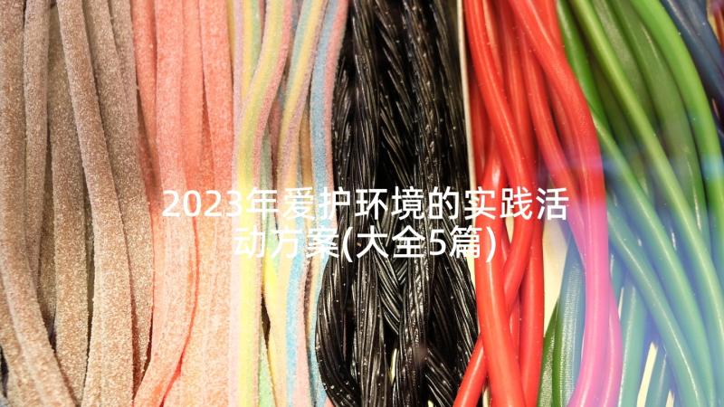 2023年爱护环境的实践活动方案(大全5篇)