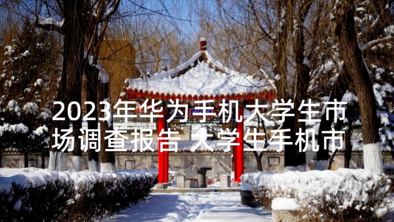 2023年华为手机大学生市场调查报告 大学生手机市场调查报告(优质5篇)