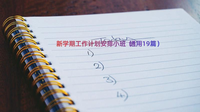 新学期工作计划安排小班（通用19篇）