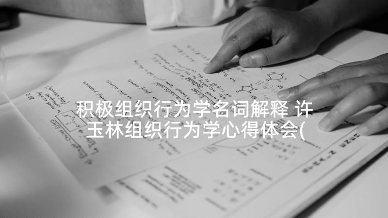 积极组织行为学名词解释 许玉林组织行为学心得体会(通用7篇)