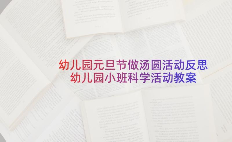 幼儿园元旦节做汤圆活动反思 幼儿园小班科学活动教案好看的鞋子含反思(大全5篇)